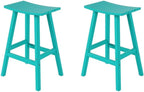 Costaelm All-Weather Bar Stools Set of 2, 29" Height Outdoor Bar Stools, Adirondack Poly Patio Bar Stool for Patio, Deck, Kitchen Counter and Garden, Turquoise