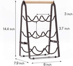 Wine Rack, 6 Bottle Wooden Countertop Free Standing Shelf,3 Tier Bottle Holder Stand for Home Bar Tabletop, Cabinet Inserts, Kitchen, Wine Cellar Storage No Assembly(Black)