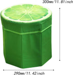 Folding Storage Ottoman Foot Rest Stool Toy Storage Box Seat Chest for Bedroom Office, Lemon