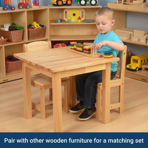 Constructive Playthings KRP-110 Classic Rubberwood Chair for Preschool and Classroom Seating, 10", Durable Classroom Furniture for Schools, Daycares & Learning Spaces