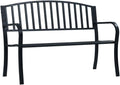 Garden Bench Black Powder-Coated Steel 47.2 in Long Durable,Sturdy Black PowderCoated Steel Garden Bench for Outdoor Comfort Patio Furniture