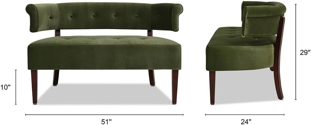 Jennifer Taylor Home Jared Roll Arm Upholstered Tufted Entryway Bench with Back Settee