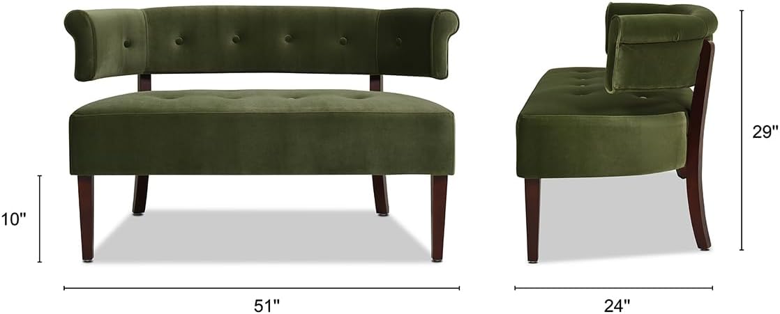 Jennifer Taylor Home Jared Roll Arm Upholstered Tufted Entryway Bench with Back Settee
