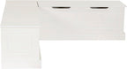 Linon Harris White Solid Pine Backless Nook with Interior Storage