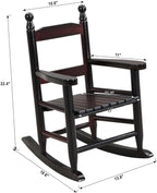 Durable ESP Children's Oak Rocking Chair, Indoor Outdoor Dual Use Toddler Rocker, Sturdy Safe Smooth Curved Design, Weather Resistant for Bedroom, Garden, Patio, Backyard and Balcony