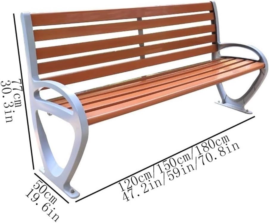 Garden Outdoor Benches, Patio Park Benches with Backrests, Cast Aluminium Benches, Leisure Chairs for Porch Garden Poolside Lawn Seat(Small)