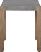 Alaterre Furniture Newport Living Room Collection – 21” Square End Table with Faux Concrete Top with Light Amber Wood Frame – Modern Rustic Industrial Side Table for Bedroom or Lounge (Concrete Gray)