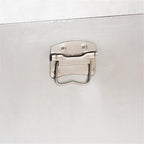 BOWERY HILL 3-Drawer Mid-Century Metal Accent Storage Chest, Silver Finish, Wood and Metal Construction, Vintage-Inspired Rivet Details, Lift-Top Compartment, Bedroom, Living Room, or Entryway Use