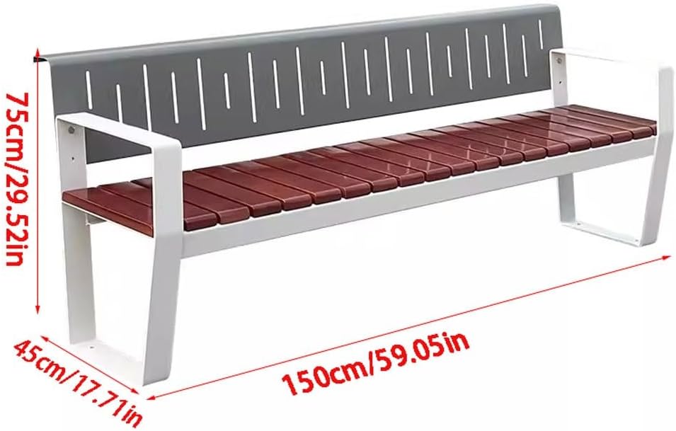 Patio Benches for Outdoors Leisure Outdoor Bench Chair Stainless Steel Park Square Garden Benches for Outdoors