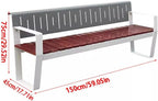 Outdoor Bench, Leisure Chair Stainless Steel Park Chair Square Garden Benches for Outdoors(Brown,with backrest)