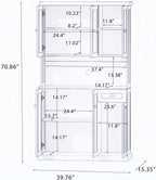 71" Freestanding Pantry Cabinet with Doors, Kitchen Pantry Cabinets with Microwave Shelf & Countertop, Kitchen Hutch Storage Cabinet with Drawers for Diningroom, Easy Assembly (White + MDF)