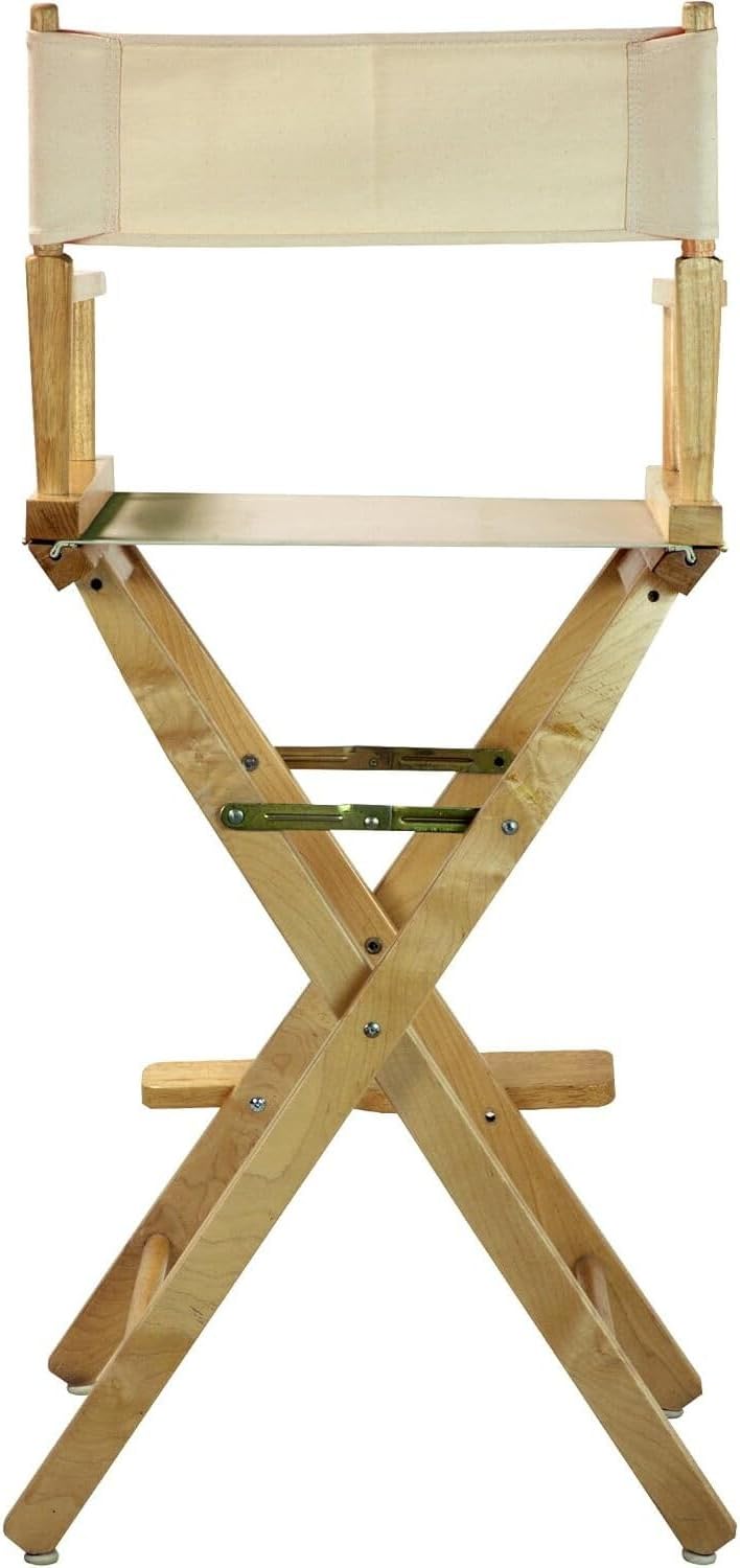 HomeStock Director's Chair with Built-in Armrests and Foldable Design for Easy Storage, Lightweight Durable Frame Perfect for Indoor or Outdoor Seating Natural Wheat/30-Inch Natural Frame