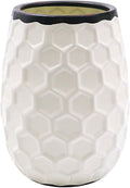 Hosley 7.5” Metal Honeycomb Vase – Decorative Modern Textured Flower Vase for Dried Floral Arrangements, Centerpieces, Tabletop Decor for Home, Wedding, Office
