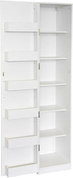 Tall Kitchen Pantry Cabinet with 6 Shelves & 6 Side Racks, 70.87" Storage Cabinet, Freestanding Cupboard for Kitchen, Dining Room, Bathroom, Adjustable Shelving, Modern Design