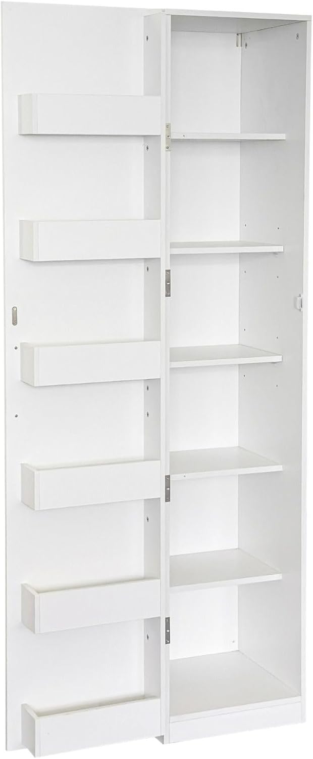 Tall Kitchen Pantry Cabinet with 6 Shelves & 6 Side Racks, 70.87" Storage Cabinet, Freestanding Cupboard for Kitchen, Dining Room, Bathroom, Adjustable Shelving, Modern Design