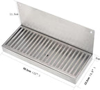 Stainless Steel Beer Drip Tray 12"x4.9" Wall ed with Drain Hole - Perfect for Homebrew, Craft Beer Dispenser, Bar Tool, Beve Serving Solut