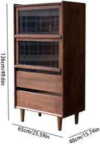 Entryway Cabinet Nordic Black Walnut Living Room Kitchen Dining Side Simple Cupboard Side Cabinet Solid Wood Storage Cabinet Sideboard Storage Cabinet