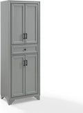 HomeStock Kitchen Pantry Cabinet - Large Storage, Adjustable Shelves, Distressed Gray Finish