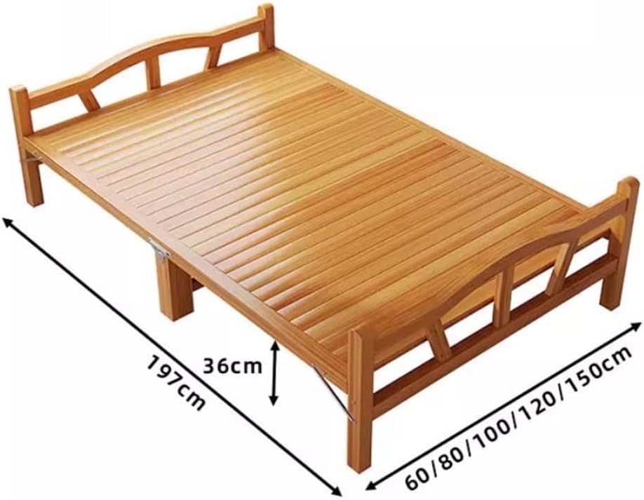 Camping Bed Portable Folding Bed - Single Firm Mattress for Nap, Home Rental Folding Bed