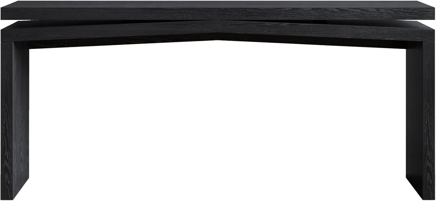 SSLine 65" Wooden Console Table Narrow Long Sofa Tables Behind Couch, Farmhouse Accent Entryway Table for Living Room Hallway Entrance Foyer (Black)