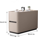 31.5" Leather Sofa Side Table with Storage, Waterproof Narrow end Table with Silent Rails, No Assembly for Living Room Bedroom Office(Gray,31.5x11.8x21.6in)
