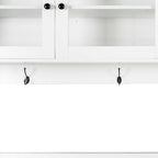 63'' Kitchen Pantry Cabinets with Microwave Shelf, Freestanding Pantry Cabinet with Doors & Countertop, Coffee Bar Hutch & Kitchen Hutch Storage Cabinet with Drawers for Dining Room (White)