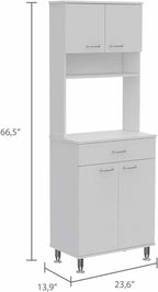 Santa Maria 1-Drawer 1-Shelf Kitchen Pantry with Adjustable Legs