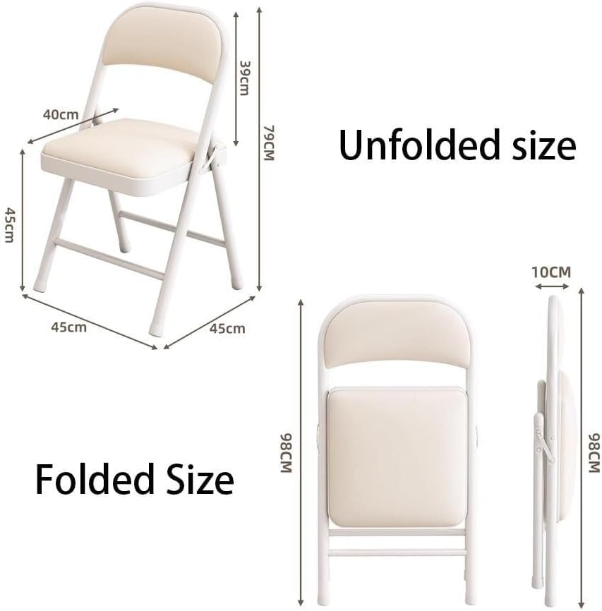 Padded Folding Chair with Padded Seats - Easy Store Metal Frame for Home Office Gatherings Indoor and Outdoor Events(Rojo)