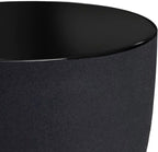 Hourglass Accent Table, Sandpaper Black Iron Base with High Gloss Black Top End Table, Modern Contemporary Side Table Decorative Furniture