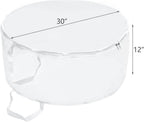 Hedume Wreath Storage Bag, 30" X 12" Clear Everyday Bag, Christmas Wreath Storage Container with Dual Zippered and Reinforced Handle, Protect Your Holiday Wreath from Dust, Insects, and Moisture