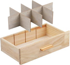 Tea Organizers with Drawer Wooden Tea Box | Teabag Holder with 4 Cotton Woven Coasters，Wooden Storage Box with Drawer