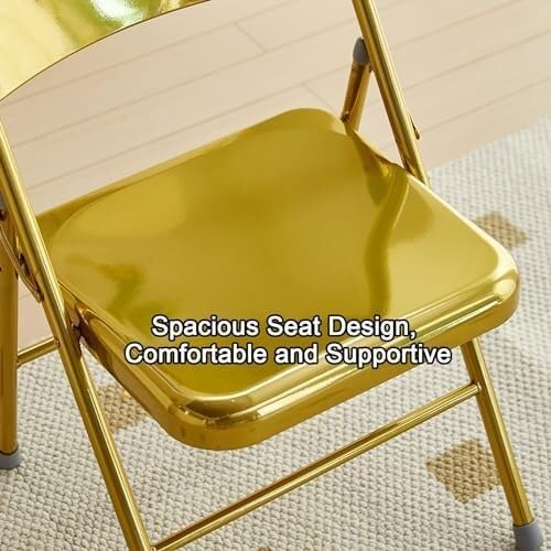 Folding Chair with Padded Curved Backrest Portable Folding Chair for Home Office Parties Lightweight Easy Storage(Blue1)