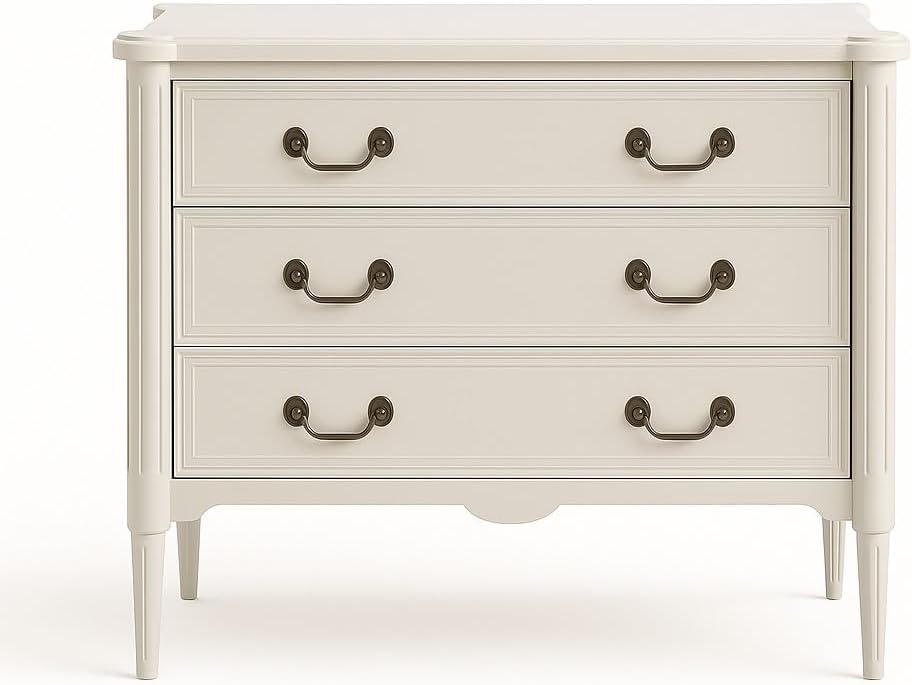 Design House Oxford Chest with Drawers, Antique White, 31.5 in H x 35.4 in W x 19.7 in D, 228353-AWT