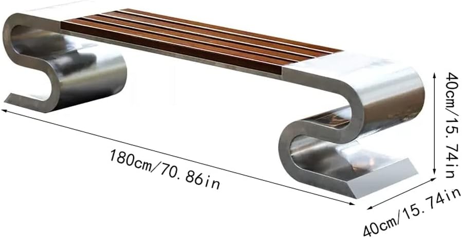 Patio Benches for Outdoors Outdoor Leisure Chair Park Garden Square Stainless Steel Public Seat Scenic Shopping Mall School Rest Stool Garden Benches for Outdoors
