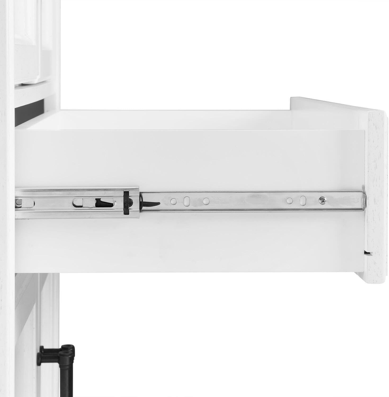 Maykoosh 2-Piece Pantry Set - Distressed White Storage Cabinets - Adjustable Shelving - Modular Design