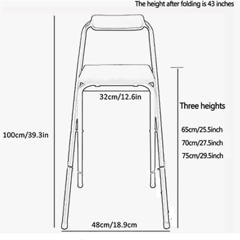 Foldable bar stools with Backrest,Leather Padded Counter Tall Folding Stool,Portable Folding Stool Tall Bar Stools for Outdoor Kitchen Shop Cafe,seat Height 25.5inch(Black/White)