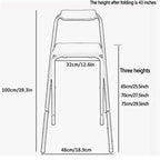 Foldable bar stools with Backrest,Leather Padded Counter Tall Folding Stool,Portable Folding Stool Tall Bar Stools for Outdoor Kitchen Shop Cafe,seat Height 25.5inch(Black/White)