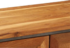 Brown and Grey Recycled Teak and Steel Medium Sideboard with Two Spacious Compartments for Living Room and Dining Room Storage