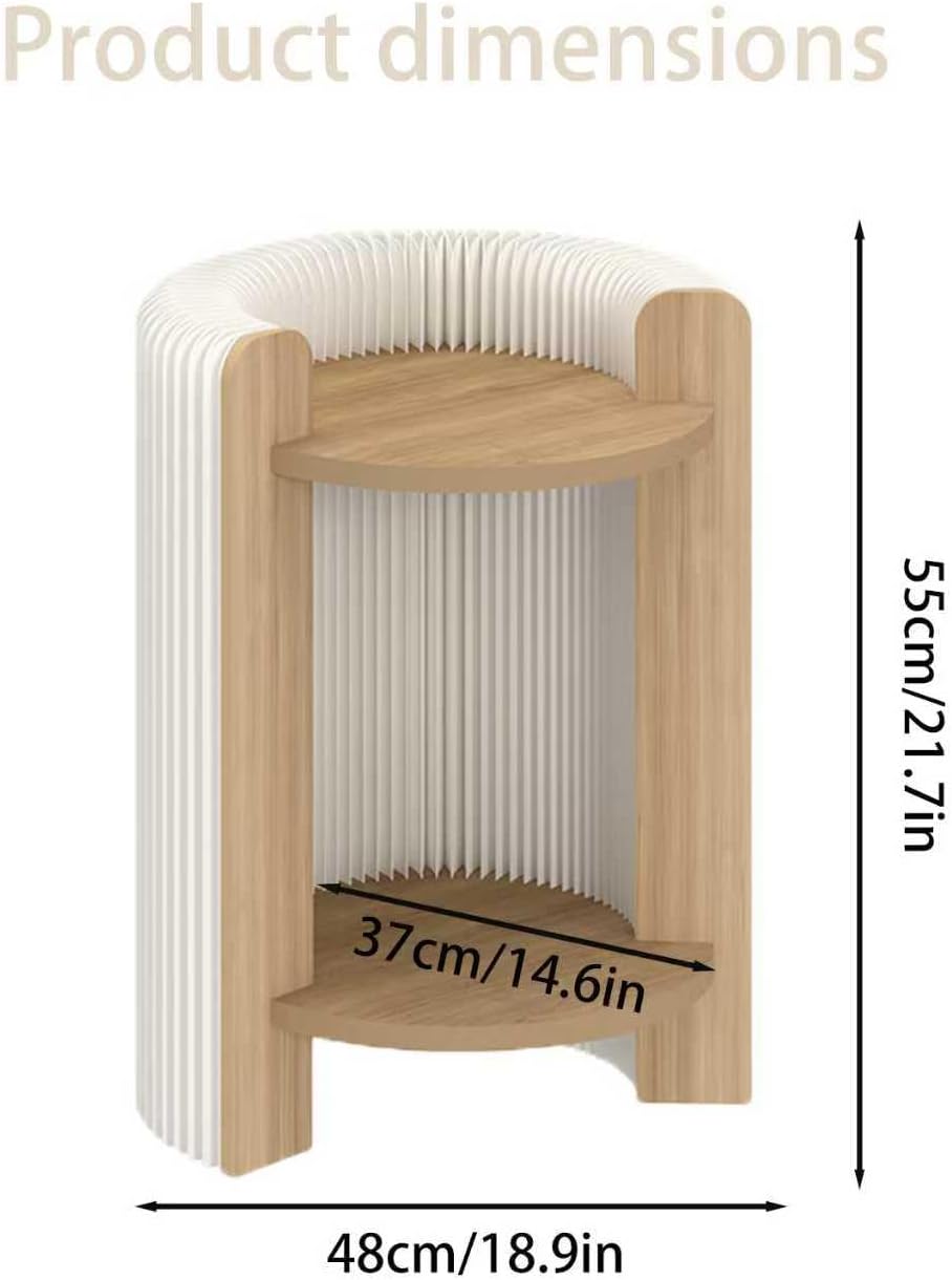 3-Tier Side Table with Open Shelves, Small End Table for Living Room Bedroom Bathroom, Space-Saving Nightstand for Small Spaces, Easy No Tools Assembly