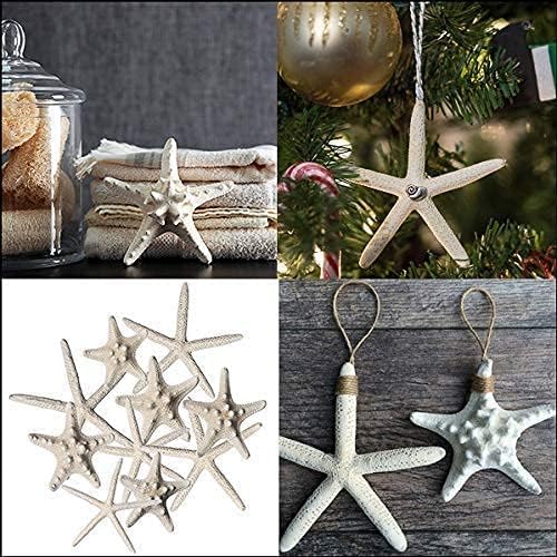 Nautical Crush Trading Starfish & Knobby Starfish Decor - (5) White Starfish 4-6" and (5) Knobby Starfish 2-3.5" - Beach Wedding Decor - Coastal Party Decorations - Seashell Decor