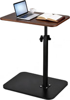 Side Table, Couch Side Table, C Table Adjustable Swivel Sofa Tray Table with Heavy Metal Base, 11.8×15.7in C Shaped End Table for Couch, Bed, or Living Room