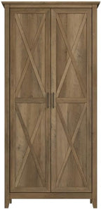 Pemberly Row Tall Kitchen Pantry Cabinet, Reclaimed Pine Finish, Freestanding Storage with Doors and Shelves, Farmhouse Style, Adjustable Shelves, Wall Attachment, Versatile Kitchen or Dining Room Use
