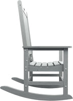 THOEOE Outdoor Rocking Chairs, Oversized Patio Rocking Chair | HDPE Outdoor Rockers for Front Porch, Patio, Backyard, Balcony and Garden. All-Weather High Back Design, Gray