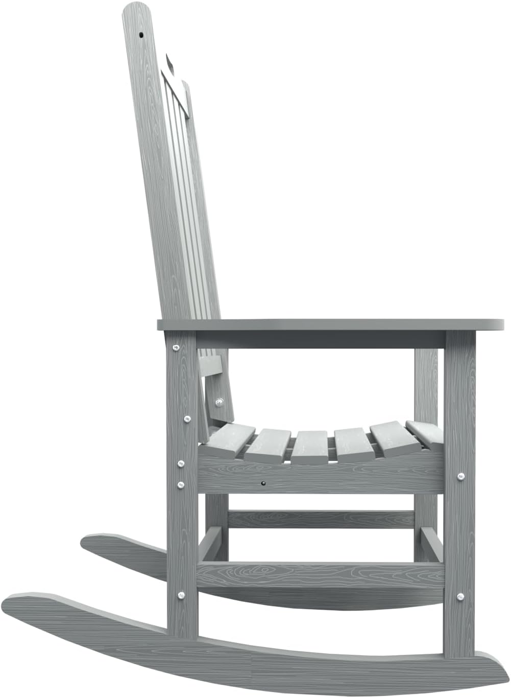 THOEOE Outdoor Rocking Chairs, Oversized Patio Rocking Chair | HDPE Outdoor Rockers for Front Porch, Patio, Backyard, Balcony and Garden. All-Weather High Back Design, Gray