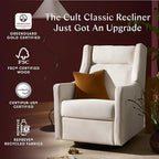 Babyletto Kiwi Plus Power Recliner and Swivel Glider with Power Headrest and USB Port in Performance Cream Eco-Weave, Water Repellent & Stain Resistant, Greenguard Gold and CertiPUR-US Certified