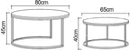 Coffee Table Set of 2， Nest of Tables Marble l White Modern Coffee Table Round Sofa Side End Table Living Room Balcony Nesting Tables，(80cm+60cm)