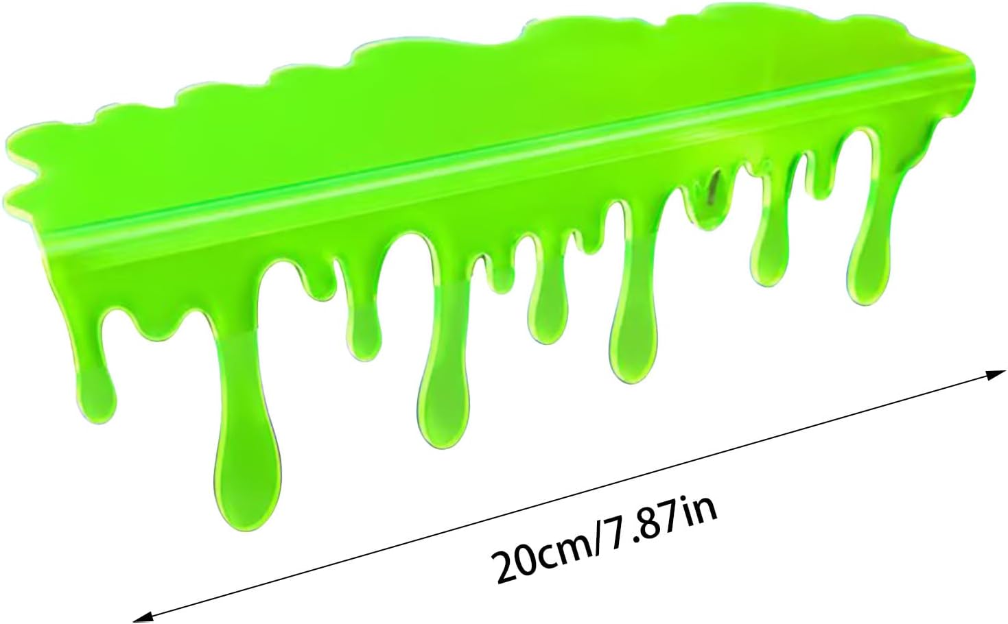 Fluorescent Dripping Shelf Decoration, 8 Inch Acrylic Shelf Drip Accent for Gaming Room & Desk Setup, Glow Effect Shelf Decor for Collectibles, Sneaker Wall, LED Display Shelf (Green)