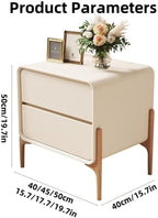 Light Luxury Modern Two-Drawer Bedside Table Free Installation Boudoir Storage Cabinet Stylish and Practical Bedside Storage All Occasion(Brown,40 cm)