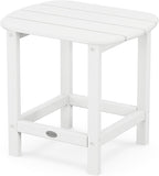 Polywood Classic Adirondack Chair & South Beach 18" Side Table Bundle, White