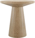 Starlight Canyon Home White Modern Round Solid Wood Pedestal End Table with Elegant Design, Durable Construction, Ideal for Living Room or Bedroom Decor